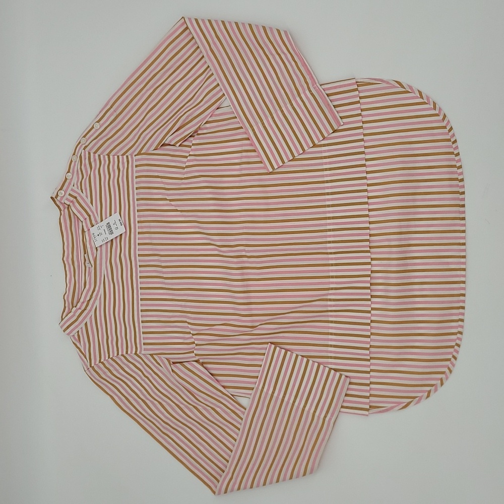 NWT J. Crew Striped Cotton Blouse Women's Size 2